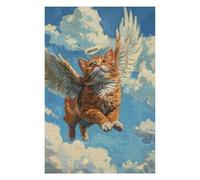 Puzzle pour Adolescents 1000pcs(75x50cm) Angel Cat Flying in Sky Puzzles pour Adultes, Jouet, Décoration Murale, Décoration Intérieure pour Anniversaire, Noël 1000pcs(75x50cm)