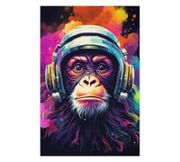 Puzzle pour Adolescents 1000pcs(75x50cm) Ape in Space Helmet Puzzles pour Adultes - Jeu Manuel, Amusant Et Stimulant - Cadeaux 1000pcs(75x50cm)