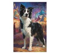 Puzzle pour Adolescents 1000pcs(75x50cm) Border Collie Carnival Celebration Puzzles pour Adultes Jouets Anti-Stress Décoration Parfaite Difficile À Compléter 1000pcs(75x50cm)