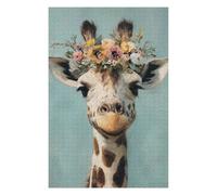 Puzzle pour Adolescents 1000pcs(75x50cm) Giraffe with Flower Crown Art Print-1 Puzzles pour Adultes, Jouet, Décoration Murale, Décoration Intérieure pour Anniversaire, Noël 1000pcs(75x50cm)