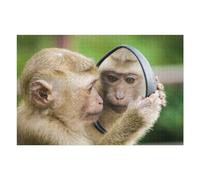 Puzzle pour Adolescents 1000pcs(75x50cm) Monkey Looking in Mirror Puzzles pour Adolescents, Jouets À Monter Soi-même, Anti-Stress, À Offrir en Cadeau À Toute La Famille 1000pcs(75x50cm)