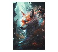 Puzzle pour Adolescents 1000pcs(75x50cm) Mystical Fox Portrait Puzzles pour Adultes, Jouets À Monter Soi-même, Améliorent La Mémoire, Idéal comme Cadeau 1000pcs(75x50cm)