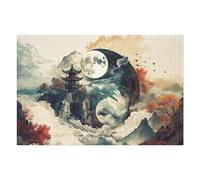 Puzzle pour Adolescents 1000pcs(75x50cm) Pièces De Puzzle Asian Yin Yang Zen Balance Puzzle pour Adultes - Jouet Anti-Stress - Cadeau d'anniversaire - Difficile À Compléter 1000pcs(75x50cm)