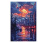 Puzzle pour Adolescents 1000pcs(75x50cm) Pièces De Puzzle Cityscape Sunset Reflections -2 Puzzles pour Adultes Jeux Relaxants Assemblage De Motifs pour Les Jeux 1000pcs(75x50cm)