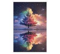 Puzzle pour Adolescents 1000pcs(75x50cm) Pièces De Puzzle Rainbow Tree Reflection Night Sky Puzzles pour Adultes Jeux Relaxants Assemblage De Motifs pour Les Jeux 1000pcs(75x50cm)