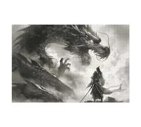 Puzzle pour Adolescents 1000pcs(75x50cm) Samurai Warrior Dragon Puzzles pour Adolescents, Jouets À Monter Soi-même, Anti-Stress, À Offrir en Cadeau À Toute La Famille 1000pcs(75x50cm)