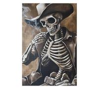 Puzzle pour Adolescents 1000pcs(75x50cm) Western Skeleton Smoking Puzzle pour Adultes - Jeux Relaxants - Défi Difficile - Aide À Exercer Le Cerveau 1000pcs(75x50cm)