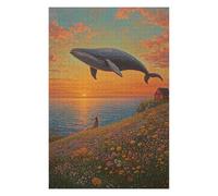 Puzzle pour Adolescents 1000pcs(75x50cm) Whale Watching Sunset Puzzle pour Adultes - Jeux Relaxants - Défi Difficile - Aide À Exercer Le Cerveau 1000pcs(75x50cm)