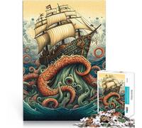 Puzzle pour Adolescents 2000 pièces Bateau Pirate Octopus pour Le Jeu éducatif Challenge Toy Super Cadeau 70x100cm