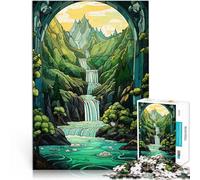 Puzzle pour Adolescents 2000 pièces Cascade surréaliste au Coucher du Soleil Jeu de Quiz Cadeaux d'anniversaire 70x100cm