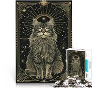 Puzzle pour Adolescents 2000 pièces Chat stellaire Jouets éducatifs d'apprentissage avec Affiche et Feuille de Questions correspondantes 70x100cm
