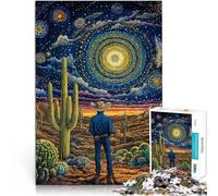 Puzzle pour Adolescents 2000 pièces Cowboy sous Un Ciel étoilé Jeux éducatifs Décoration d'intérieur Idées Cadeaux 70x100cm