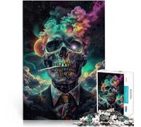Puzzle pour Adolescents 2000 pièces Enfilez Votre Costume ! Crâne fumant Jeu de Quiz avec Affiche et Feuille de Questions correspondantes 70x100cm