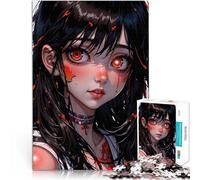 Puzzle pour Adolescents 2000 pièces Fille d'anime aux Yeux Rouges Coupe de précision Car C'est Un pour Toute la Famille 70x100cm
