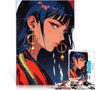 Puzzle pour Adolescents 2000 pièces Fille d'anime avec Un Serpent Analyse et logique avec Affiche et Feuille de Questions correspondantes 70x100cm