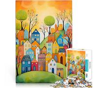 Puzzle pour Adolescents 2000 pièces La Ville Arc-en-Ciel Jouets Jeux éducatifs Soulagement du Stress Jeu de défi Unique 70x100cm
