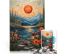 Puzzle pour Adolescents 2000 pièces Mosaïque de Montagne au Coucher du Soleil Jeux éducatifs Idées Cadeaux 70x100cm
