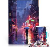 Puzzle pour Adolescents 2000 pièces Pluie Nocturne de Tokyo au néon Jeu intellectuel Car C'est Un pour Toute la Famille 70x100cm