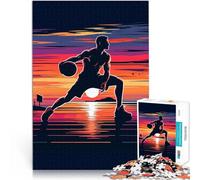 Puzzle pour Adolescents 2000 pièces Pop Art de Basket-Ball au Coucher du Soleil défi éducatif Idées Cadeaux 70x100cm