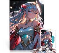 Puzzle pour Adolescents 2000 pièces Princesse d'anime aux Yeux Bleus Jeu Stimulant avec Affiche et Feuille de Questions correspondantes 70x100cm