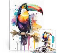 Puzzle pour Adolescents 2000 pièces Toucan à l'aquarelle Jeux éducatifs Décoration d'intérieur Une œuvre d'art 70x100cm