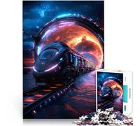 Puzzle pour Adolescents 2000 pièces Train futuriste à Travers Un Portail Jeu intellectuel Cadeaux d'anniversaire 70x100cm
