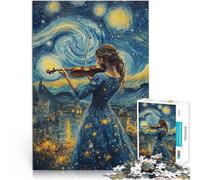 Puzzle pour Adolescents 2000 pièces Violoniste de la Nuit étoilée pour s'amuser en Famille Cadeaux du Père Noël Secret 70x100cm