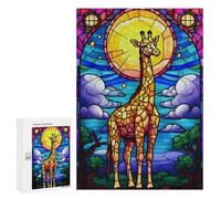 Puzzle pour Adolescents 300 PCS Abstract Giraffe Colorful Puzzle pour Adultes - Jeu Manuel - Décoration Murale - Difficile Et Stimulant 300 PCS