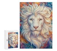 Puzzle pour Adolescents 300 PCS Abstract White Lion Portrait Puzzles pour Adolescents - Jouets Anti-Stress - Assemblage De Motifs - Cadeaux Uniques pour Anniversaire Et Noël 300 PCS