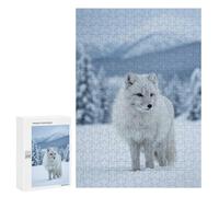 Puzzle pour Adolescents 300 PCS Art Fox in Snowy Winter Landscape Puzzles pour Adolescents - Jouets Anti-Stress - Assemblage De Motifs - Cadeaux Uniques pour Anniversaire Et Noël 300 PCS