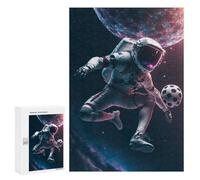 Puzzle pour Adolescents 300 PCS Astronaut in Space with Soccer Ball Puzzles pour Adolescents - Jouets Anti-Stress - Améliore La Mémoire - Idéal comme Cadeau 300 PCS