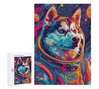 Puzzle pour Adolescents 300 PCS Astronaut Space Husky Puzzles pour Adultes Jeux De Bricolage Analyse Et Logique Jeu Stimulant Cadeaux 300 PCS
