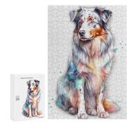 Puzzle pour Adolescents 300 PCS Australian Shepherd Dog Puzzle Adulte, Jouet, Décoration Murale, Découpe De Précision, Jeu Stimulant, Cadeaux 300 PCS