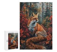 Puzzle pour Adolescents 300 PCS Autumn Fox in Forest-2 Puzzles pour Adultes Découpe De Précision Stimule Le Cerveau Jeu Amusant Et Stimulant pour Toute La Famille 300 PCS
