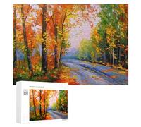 Puzzle pour Adolescents 300 PCS Autumn Road Puzzle Anti-Stress, Jouet De Décoration Intérieure, Cadeau Unique d'anniversaire Et De Noël 300 PCS