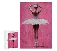 Puzzle pour Adolescents 300 PCS Ballet Dancer in Pink Expressive Ballerina Painting Puzzle pour Adultes Jeux Relaxants, Amusants Et Humoristiques Cadeaux d'anniversaire Uniques 300 PCS