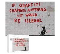 Puzzle pour Adolescents 300 PCS Banksy Rat Graffiti Puzzle Adulte, Jouet, Décoration Murale, Découpe De Précision, Jeu Stimulant, Cadeaux 300 PCS