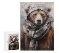 Puzzle pour Adolescents 300 PCS Brown Bear Enduring Winter Puzzle pour Adultes - Jeu Manuel - Décoration Murale - Difficile Et Stimulant 300 PCS