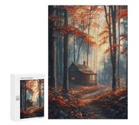 Puzzle pour Adolescents 300 PCS Cabin in Autumn Forest Puzzles pour Adolescents - Jouets Anti-Stress - Améliore La Mémoire - Idéal comme Cadeau 300 PCS