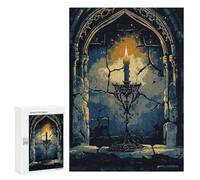 Puzzle pour Adolescents 300 PCS Candle in Gothic Archway Jeux De Puzzle en Famille pour S'amuser en Famille Cadeaux d'anniversaire Et Cadeaux Uniques 300 PCS