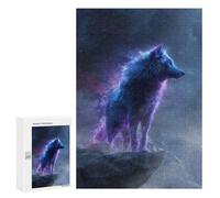 Puzzle pour Adolescents 300 PCS Celestial Wolf on Mountain Peak Puzzle pour Adultes Jeux Relaxants, Amusants Et Humoristiques Cadeaux d'anniversaire Uniques 300 PCS
