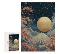 Puzzle pour Adolescents 300 PCS Cherry Blossom Moonlit Mountain Puzzles pour Adultes - Jeu Éducatif Anti-Stress Et Défi Unique 300 PCS