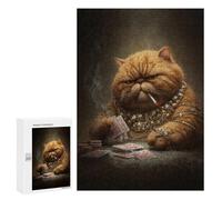 Puzzle pour Adolescents 300 PCS Chill Cat Playing Poker Puzzles pour Adultes Découpe De Précision Stimule Le Cerveau Jeu Amusant Et Stimulant pour Toute La Famille 300 PCS
