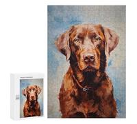 Puzzle pour Adolescents 300 PCS Chocolate Labrador Retriev Puzzle pour Adultes Jeux Relaxants, Amusants Et Humoristiques Cadeaux d'anniversaire Et De Noël Uniques 300 PCS