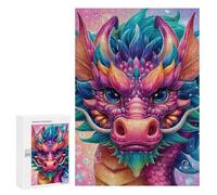 Puzzle pour Adolescents 300 PCS Colorful Fantasy Dragon Artwork-1 Puzzles pour Adultes - Jeu Éducatif Anti-Stress Et Défi Unique 300 PCS