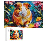 Puzzle pour Adolescents 300 PCS Colorful Guinea Pig Garden-1 Puzzle pour Adultes - Jeu Manuel - Décoration Murale - Cadeaux Uniques pour Anniversaire Et Noël 300 PCS