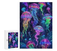 Puzzle pour Adolescents 300 PCS Colorful Jellyfish Deep Sea Jeux De Puzzle en Famille pour S'amuser en Famille Cadeaux d'anniversaire Et Cadeaux Uniques 300 PCS