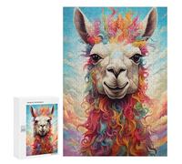 Puzzle pour Adolescents 300 PCS Colorful Llama Portrait-4 Puzzle pour Adultes - Jouet À Monter Soi-même - Défi Difficile - Cadeaux De Noël Et d'anniversaire 300 PCS