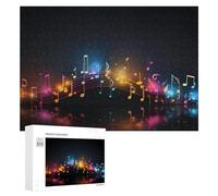 Puzzle pour Adolescents 300 PCS Colorful Music Notes Background Puzzle pour Adultes - Jouet À Monter Soi-même - Défi Difficile - Cadeaux De Noël Et d'anniversaire 300 PCS