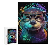Puzzle pour Adolescents 300 PCS Colorful Otter Art Print Puzzles pour Adultes Découpe De Précision Stimule Le Cerveau Jeu Amusant Et Stimulant pour Toute La Famille 300 PCS